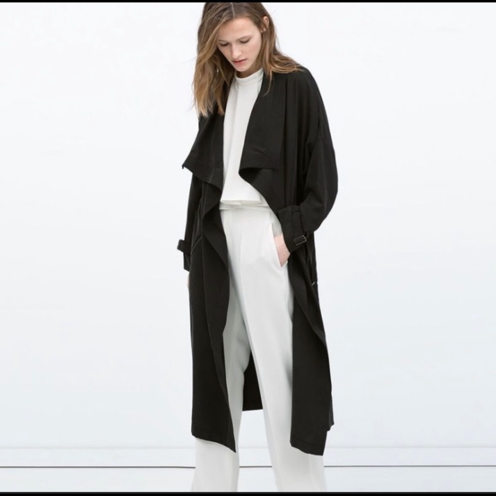 Black/charcoal Zara Trench